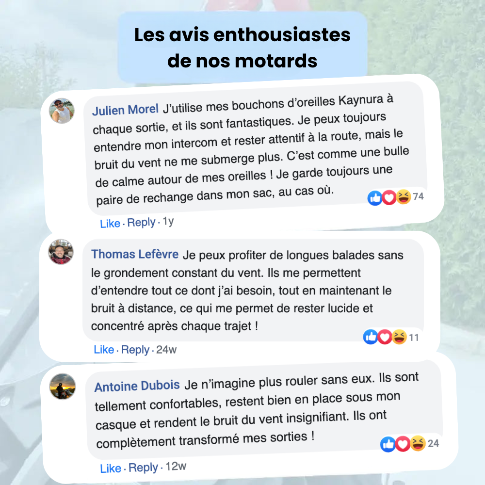 1 + 1 set OFFERT – Bouchons d’oreilles moto – 27 dB